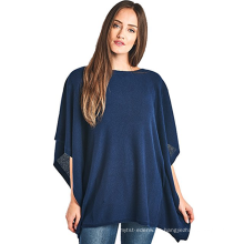 Suéter del poncho del abrigo del cuello ancho de la cachemira de las mujeres PK18A54HX 100%